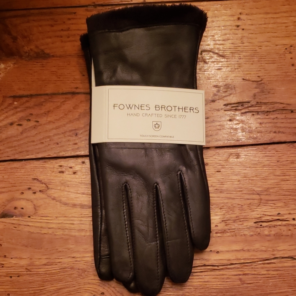 FOWNES BROTHERS Leather Touch-Screen Gloves